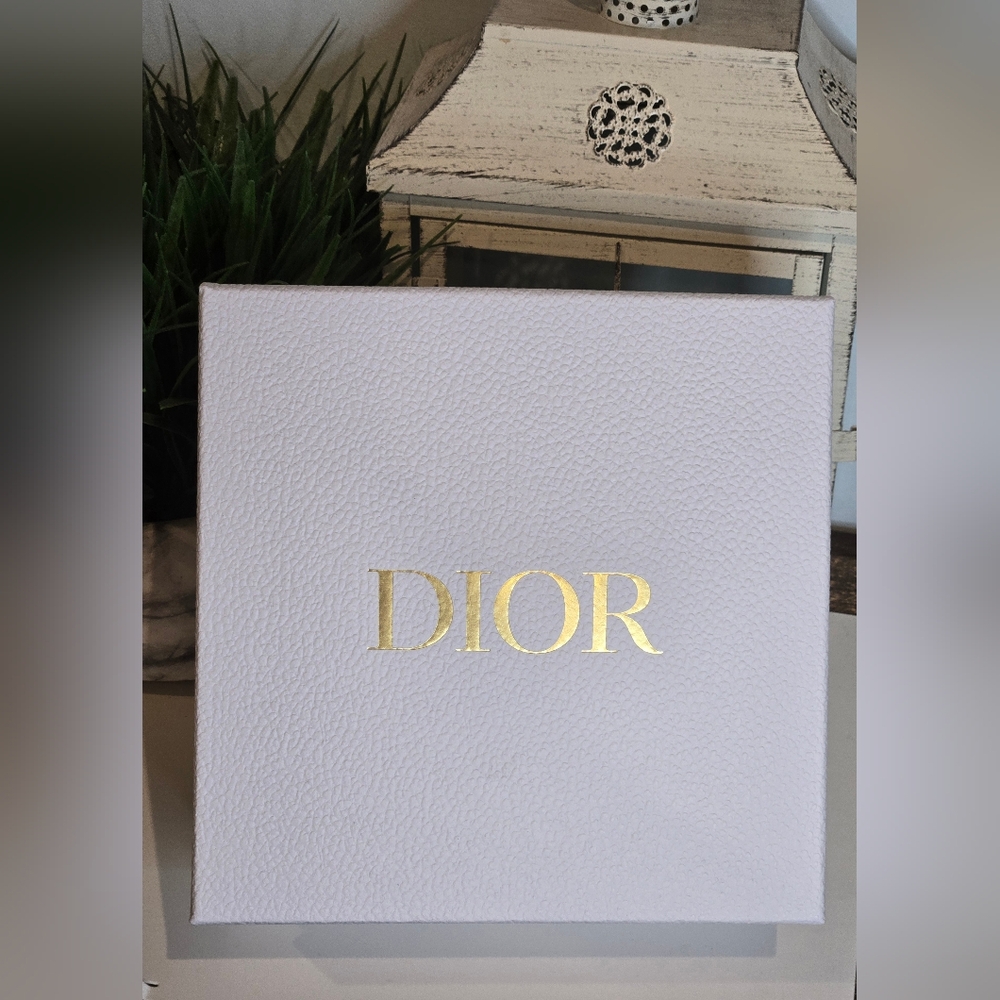 Dior White Textured Box with Gold Lettering
